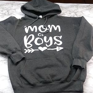 Three Layer Cross "Mom Of Boys" Hoodie Small